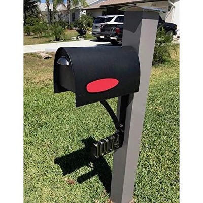 Matte Black Stainless Steel Post Mounted Mailbox
