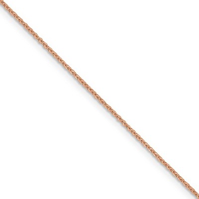 Black Bow Jewelry 1.1mm 14K Rose Gold Solid Flat Cable Chain Necklace