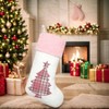 White Stockings 6 Pack 20 Inch Large Embroidered Buffalo Pink Plaid Pink Fireplace Holiday Decor Xmas Family Season Stockings - 3 of 4