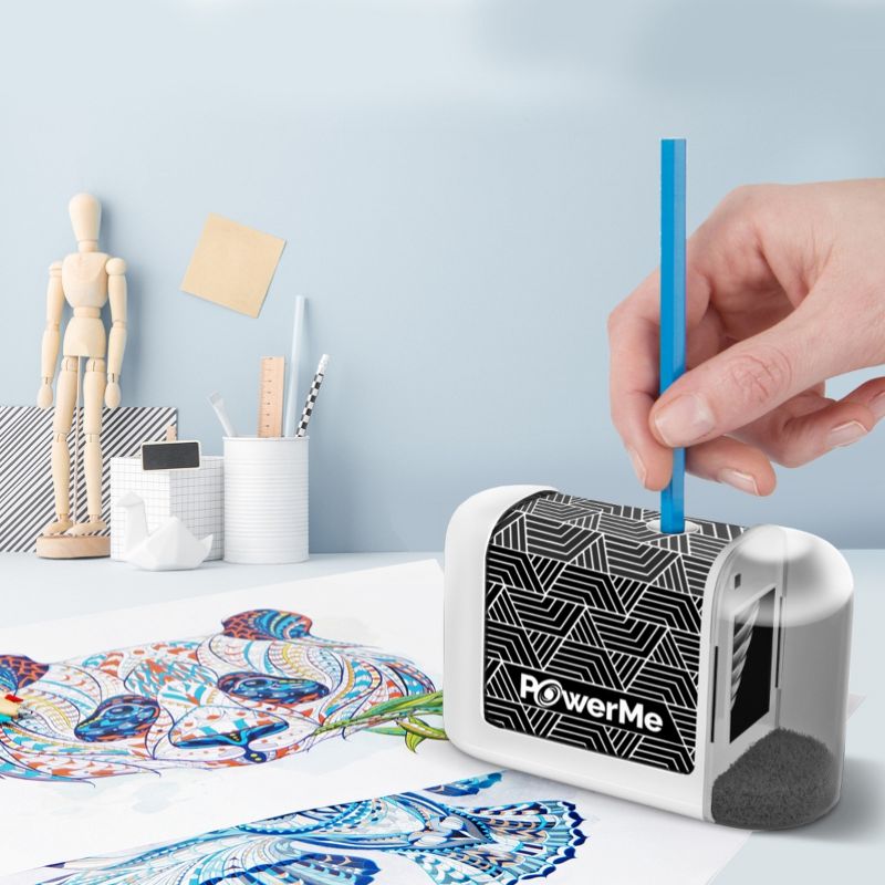 POWERME Electric Pencil Sharpener - Battery Powered For Colored Pencils, Ideal For No. 2, 2 of 8
