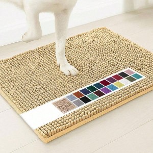 Dog Door Paws Absorbent Microfiber Non - Slip Washable Pet Rug Quick Dry Chenille Entryway Carpet Beige 24x72 Inch - 1 of 4