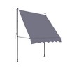 Gulches Manual Retractable Awning,118 inch Non-Screw Outdoor Sun Shade Cover with UV Protection,Gary - 4 of 4