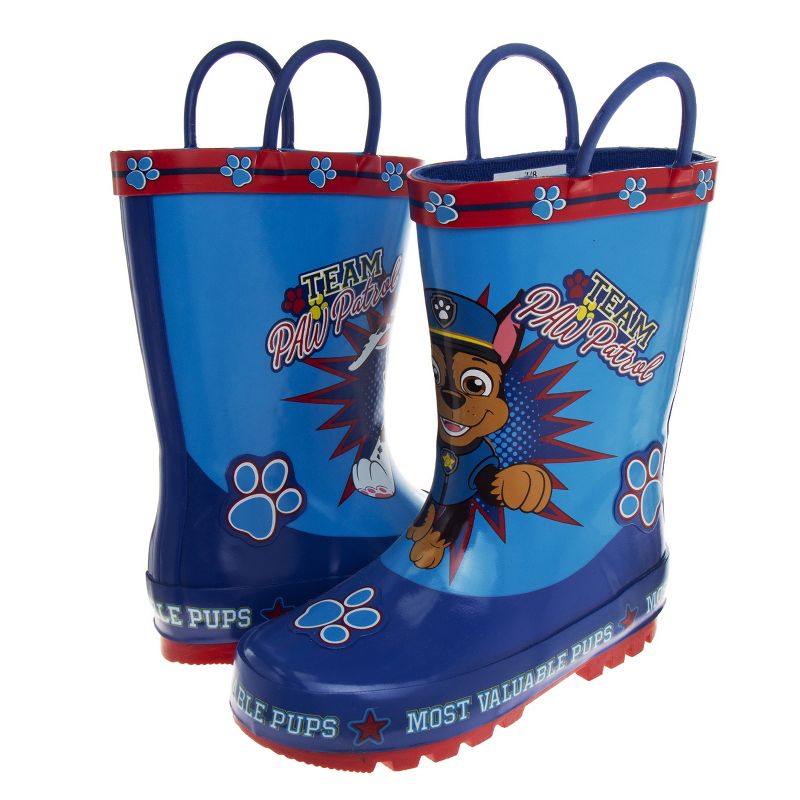 Josmo Boys and Girls Minnie Mouse, Frozen, Batman, Paw Patrol Waterproof Easy Pull Handle Rainboots (Toddler/Little Kid), 5 of 8