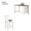 NicBex 5-Piece Counter Height Dining Set for 4 -Rustic Dining Table with 3-Tier Shelf & 4 Upholstered Chairs, Wooden Bar Table Set, Kitchen Table Set - 3 of 4