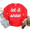 Simply Sage Market Let It Snow Bold Cursive Garment Dyed Long Sleeve - M - Red - 3 of 4