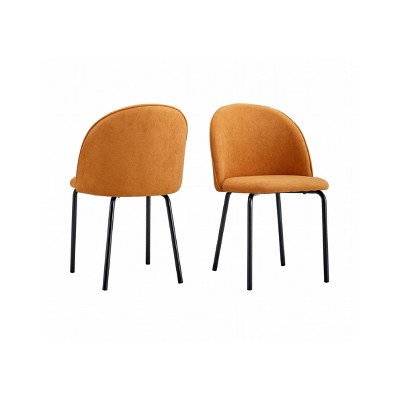 NicBex Dining Chairs Set of 2,Modern Upholstered Fabric Dining Room Chairs with Curved Backrest