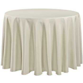 RCZ Décor Elegant Round Table Cloth - Made With High Quality Polyester Material, Beautiful Ivory Tablecloth With Durable Seams