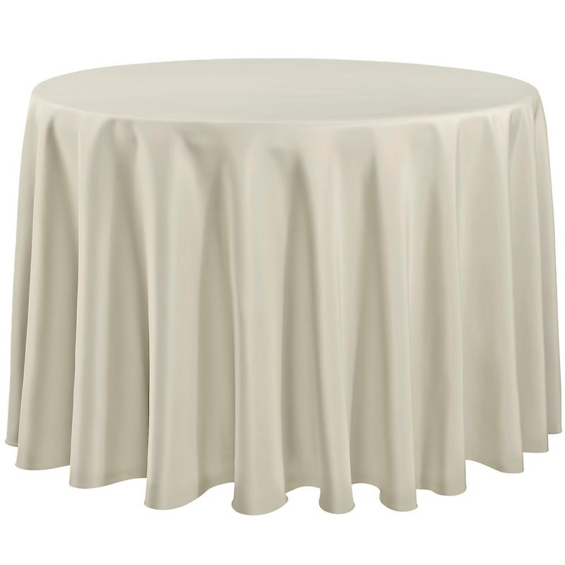 RCZ Décor Elegant Round Table Cloth - Made With High Quality Polyester Material, Beautiful Ivory Tablecloth With Durable Seams, 1 of 3