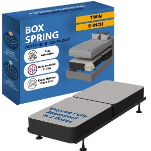 Continental Sleep, 8-Inch Fully Assembled Wood Split Traditional Box Spring/Foundation for Mattress Set, - 1 of 4