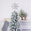 Transpac Metal Silver Glitz Tree Topper Set of 2 Christmas Home Decorations - 2 of 2
