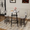 KTMBDW Bar Table and Chairs Set, 2-Layer Table & 2 Stools with Backrest, Round Table Set for Living Room, Kitchen - 2 of 4
