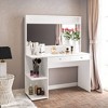 Boahaus Lucinda Makeup Vanity with Unlit Mirror 2 Drawers and 2 Open Shelves White - 3 of 4