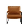 HOMLUX Faux Leather Lounge Chair with Black Metal Frame Modern Accent Chair for Living Room Chair - 3 of 4
