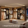 Lirago Adjustable Heavy-Duty Wood Closet Organizer-6 Shelves and 3 Expandable Rods Storage System Black - 2 of 4