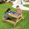 Costway 3 in 1 Kids Picnic Table Wooden Outdoor Water Sand Table w/ Play Boxes - 4 of 4