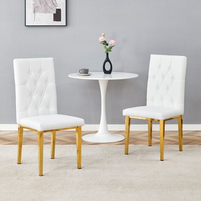 NicBex Velvet Dining Chairs Set of 2,Modern Upholstered Armless Kitchen Chair with High Back and Metal Legs for Dining Room,Kitchen