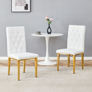 NicBex Velvet Dining Chairs Set of 2,Modern Upholstered Armless Kitchen Chair with High Back and Metal Legs for Dining Room,Kitchen - 1 of 4