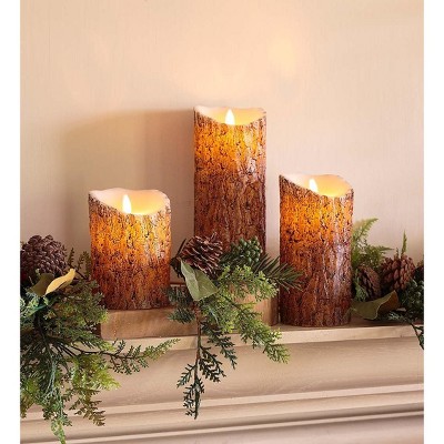 Plow & Hearth - Woodland Flameless LED Candles with Timer, Set of 3