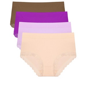 Agnes Orinda Women's Underwear 4 Pack Full Coverage Soft Briefs Hipster Panties - 1 of 4