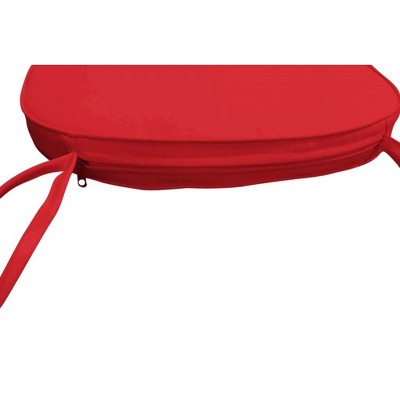 Red Memory Foam Dining Chair Cushion with Ties, Set of Two