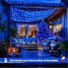 2 Pack Blue Solar Christmas Lights: 100 LED 33ft Blue Solar Lights Outdoor, 8 Modes Solar String Lights for Outside Christmas Tree Gardens Party - 3 of 4