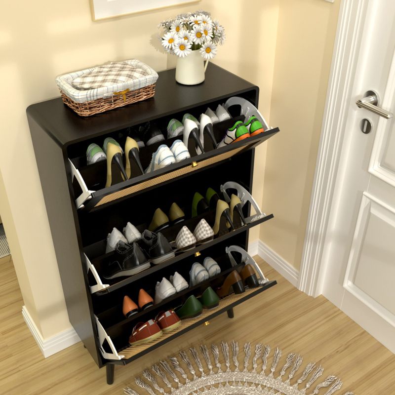 31.49" Rattan Narrow Shoe Cabinet with 3 Filp Drawers, Freestanding Shoe Storage Organizer for Entryway 4M - ModernLuxe, 2 of 8