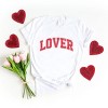 Lover Varsity Arched Distressed - Women's Short Sleeve Graphic T-Shirt - 2 of 4