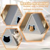 FONTOI Cat House Triangles Cats Shelter Feral with Escape Door of Cat Pattern Indoor Outdoor Easy Install Clean Balcony, Gray, 23.82"*25.59"*25.67" - 4 of 4