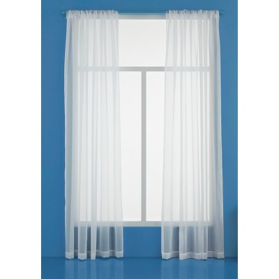 Photo 1 of 1pc 60&#34;x63&#34; Sheer Voile Window Curtain Panel Gray - Room Essentials&#8482; - &  - 1pc 60&#34;x63&#34; Sheer Window Curtain Panel White - Room Essentials&#8482;