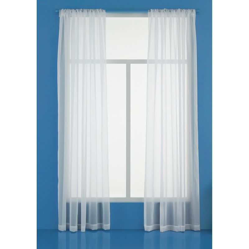 1pc Sheer Window Curtain Panel White - Room Essentials™, 1 of 6