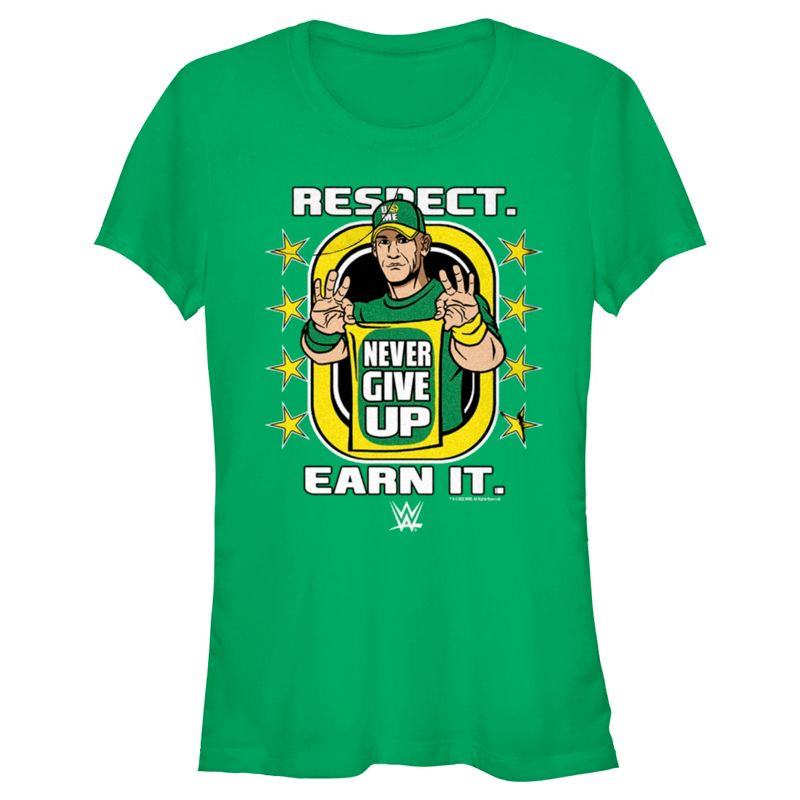 Juniors Womens WWE John Cena Respect Earn It T-Shirt, 1 of 5