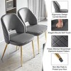 CENGHU Velvet Upholstered Dining Chairs Set of 4, Dining Chairs with Metal Legs and Hollow Back Upholstered - 4 of 4