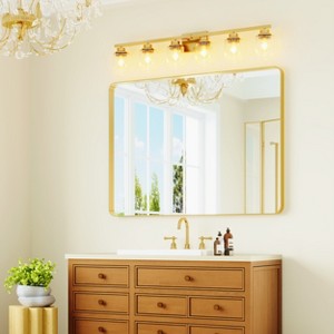 Wall-Mounted Mirror Rectangle Bathroom Vanity Mirrors Framed Mirrors Aluminum Framed Bathroom Mirror - 1 of 4