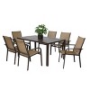 CAVINAS Dining Chairs Set of 7 Rectangular Porch Furniture Stackable Chairs Outdoor Table and Chairs with 6 Chairs for Patio, Brown - 3 of 4