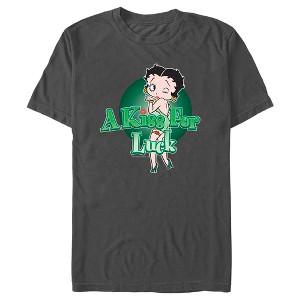 Men's Betty Boop St. Patrick's Day Betty A Kiss for Luck T-Shirt - 1 of 4