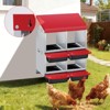 Chicken Nesting Box, 3 Compartment Roll Away Design for High-Volume Egg Collection and Easy Wall Mounting with Metal Legs - 3 of 4