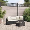 vidaXL Patio Sofa Set with Cushions Lounge Setting Outdoor Furniture Poly Rattan - Black and Cream - 2 of 4