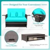 Tangkula Rattan Loveseat Set Daybed Lounge Storage Ottoman Side Tables Adjust Patio - 4 of 4