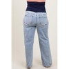 Pinkblush Light Blue Acid Wash Open Knee Wide Leg Maternity Plus Jeans - 4 of 4