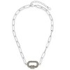 SHINE by Sterling Forever Pave CZ Carabiner Linked Lock Necklace - 2 of 3