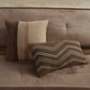 7 Pcs Stylish Faux Suede Stripe Design Comfoter Set,All Season Home Textile Cozy Bedding Set fits Modern Bedroom Decor,Matching Bed Skirt,Decorative - 3 of 4