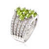Ross-Simons 3.40 ct. t.w. Peridot and .60 ct. t.w. White Topaz Multi-Row Ring in Sterling Silver - 3 of 4