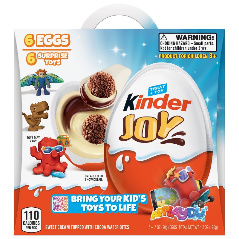Kinder Joy Sweet Cream Topped with Cocoa Wafer Bites Chocolate Treat + Toy - 6ct, 1 of 12