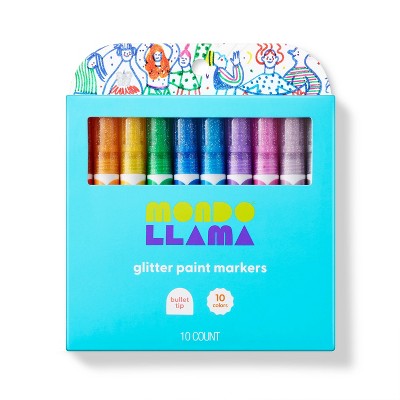 10ct Glitter Paint Markers Bullet Tip - Mondo Llama™ : Target