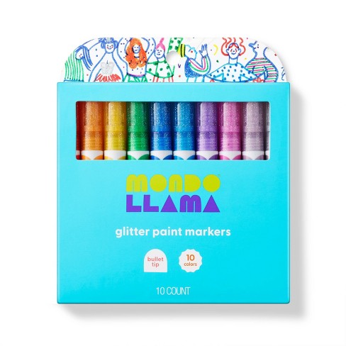 10ct Glitter Paint Markers Bullet Tip - Mondo Llama™ - image 1 of 4
