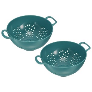 Unique Bargains Food Rice Washing Plastic Vegetable Basket Colander with Handle 2 Pcs - 1 of 3