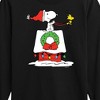 Boys' - Peanuts - Snoopy & Woodstock House Sleigh Long Sleeve Graphic T-Shirt - 2 of 4
