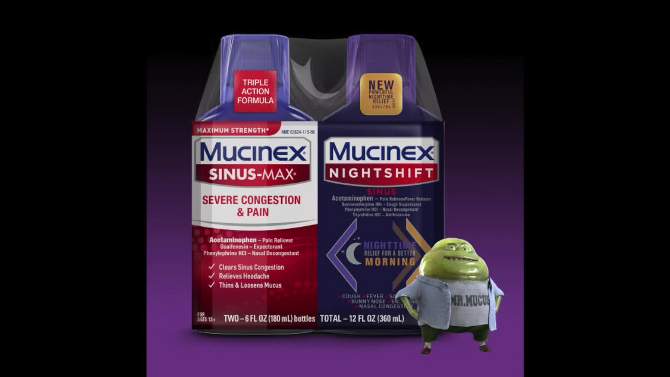 Mucinex Max Strength Sinus Medicine - Day &#38; Night - Liquid - 6 fl oz/2ct, 2 of 11, play video