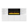 YOOCOZZ High Gloss TV Stand for TVs up to 75" with 34.2" Non-heating Electric Fireplace,LED Light and Tempered Glass Shelves - 2 of 4