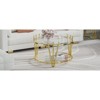 Yukimo 20" Round End Table, Gold Crown Design Stainless Steel Frame with 8mm Black Tempered Glass Top, Adjustable Feet - 3 of 4